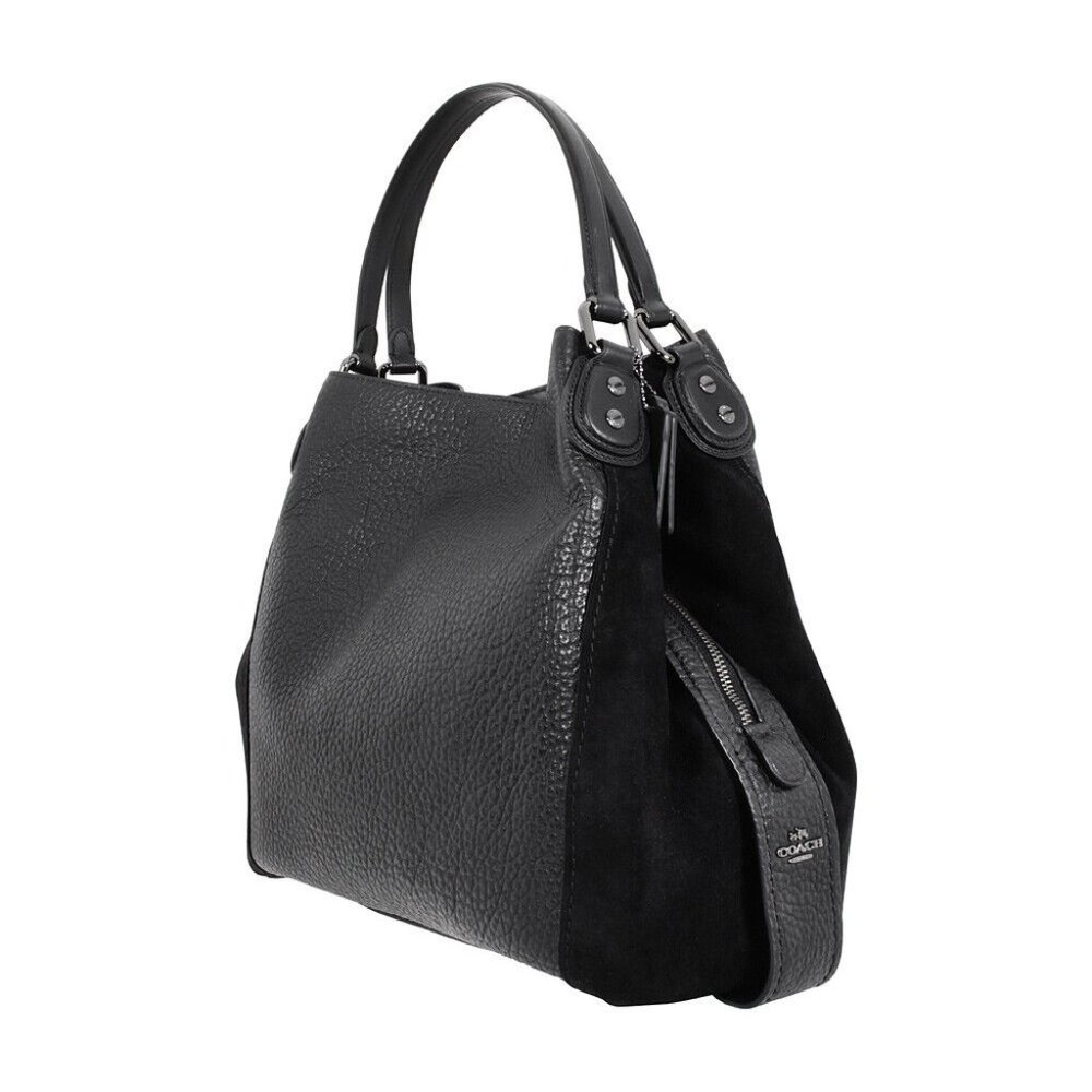 Like new Coach Edie42 black leather and suede purse - Picture 3 of 6